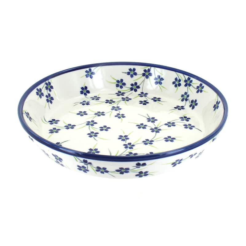 Blue Rose Polish Pottery 879 Zaklady Pie Plate - Willow