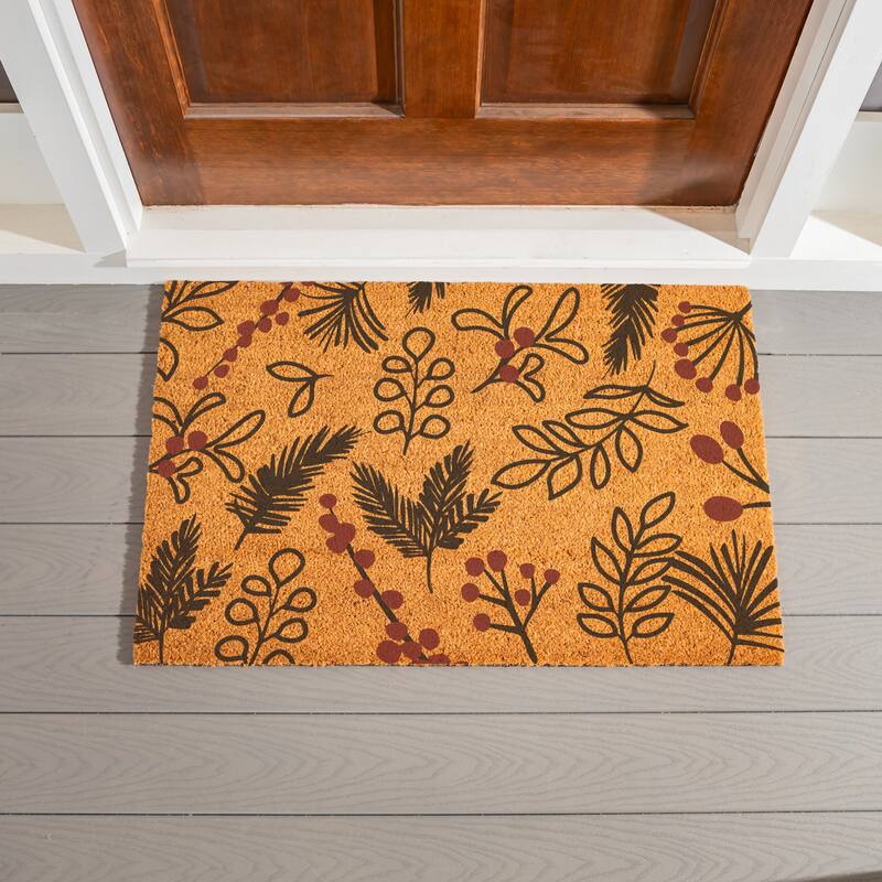 Festive Foliage Coir Door Mat - 36" x 24"