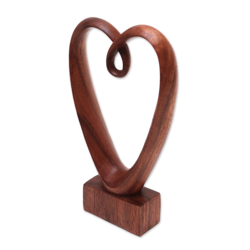 Novica Handmade Valentine Edition Wood Statuette