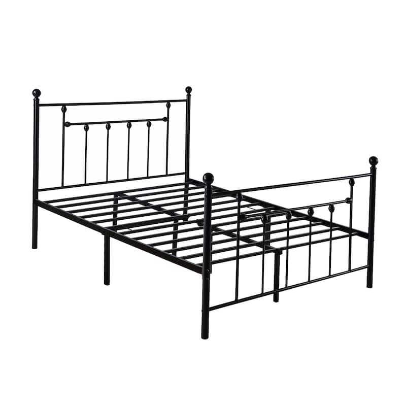 Reinforced Metal Platform Bed Frame, Black, Twin/Full/Queen Size Beds