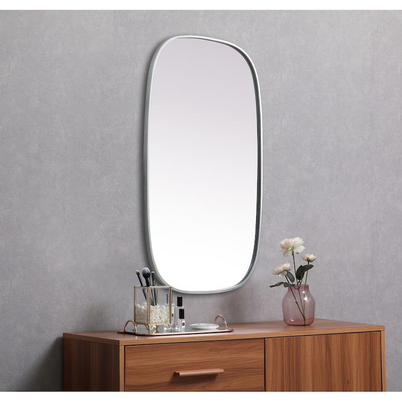 Indigo Home Metal Frame Oval Mirror 24x40 Inch