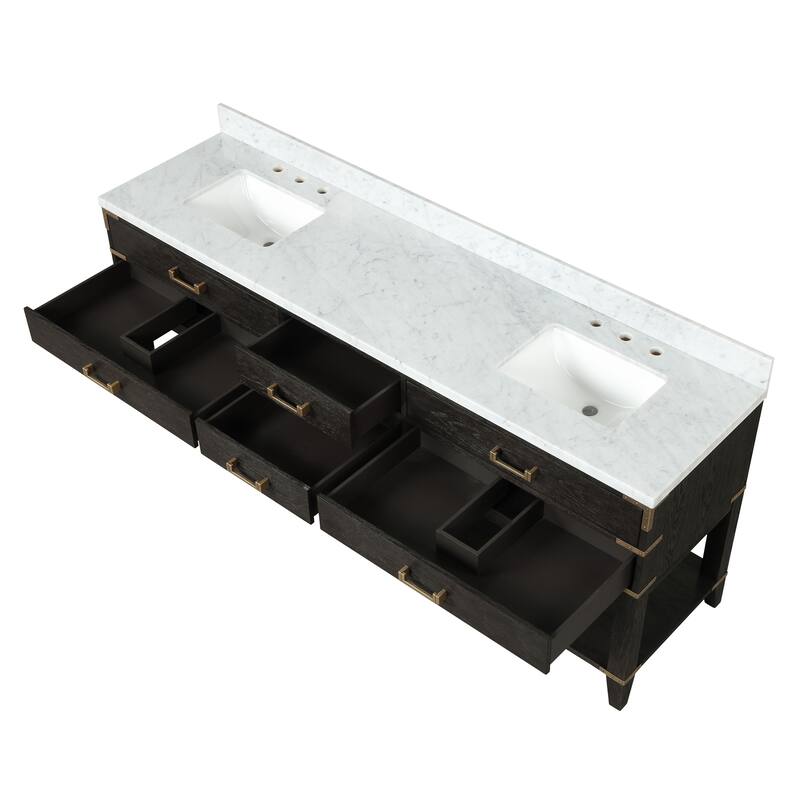 Lexora Norwalk Bath Vanity and Carrara Marble Top