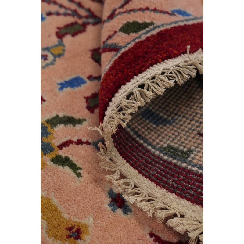 Hand Knotted Oriental 100% Wool Carpet Traditional Floral Pink Ziegler Area Rug - 6' 0'' X 3' 11''