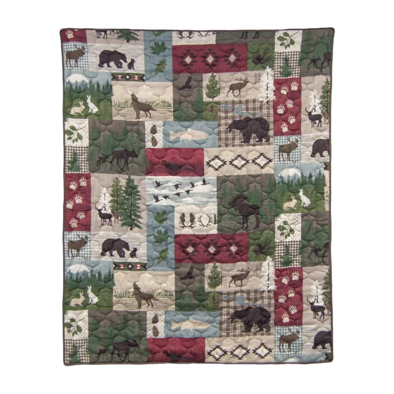 Your Lifestyle by Donna Sharp Montana Forest Polyester Throw - 50"x60" - Blue/Off-white/Red