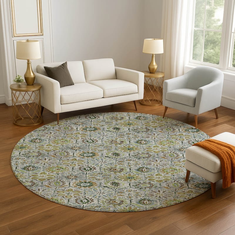 Premium Washable Super Soft Traditional Farmhouse Mayfield Rug - Green - 8' x 8'