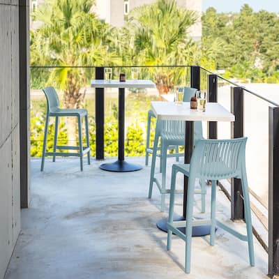 Milos Resin Stackable Counter Stools, Set of 2