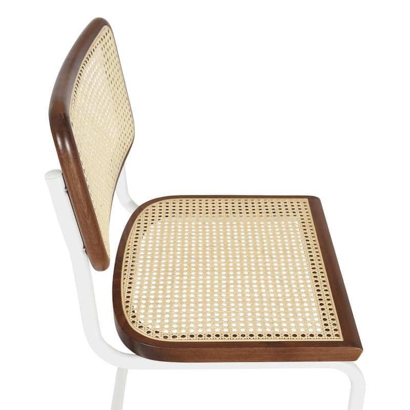 Breuer Chair Company Marcel Breuer Cesca Cane Cantilever Side Chair w/ White Steel Frame (Various Wood & Cane Colors)
