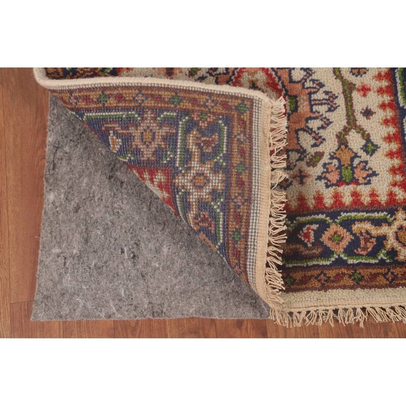 Beige Kazak Runner Rug Hand-Knotted Wool Carpet - 2'7"x 8'1"