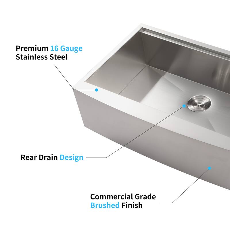 Farmhouse Apron Single Bowl Stainless Steel Kitchen Sink with Workstation