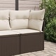 preview thumbnail 19 of 152, vidaXL Patio Sofa with Cushions Outdoor Seating Sectional Sofa Poly Rattan 24.4 x 24.4 x 27.2 in - Brown corner sofa