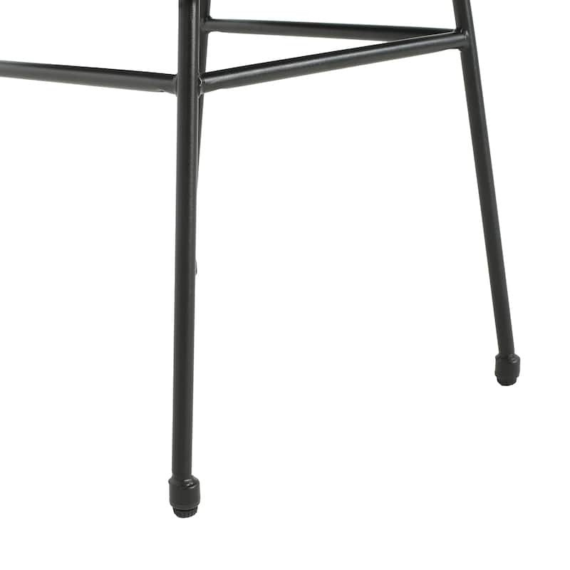 Roomfitters Sleek Outdoor Dining Chairs Set of 2, Black Wicker Patio Seating with Metal Frame, Dark Brown