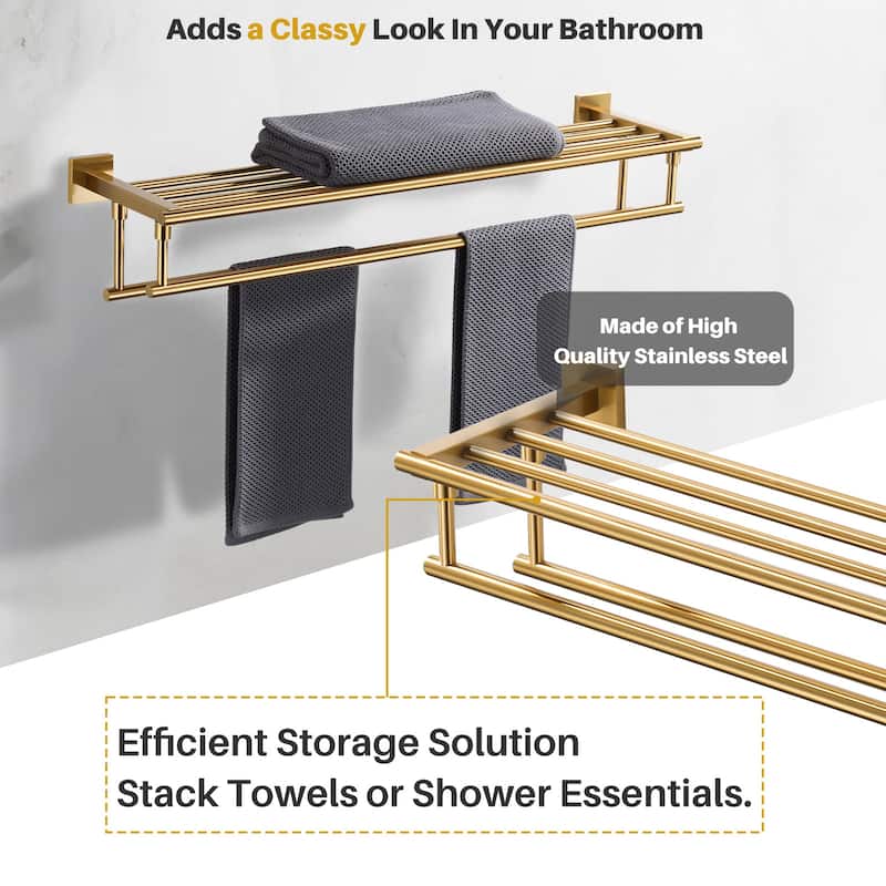 Two Towel Holders Wall mounted Towel Rack