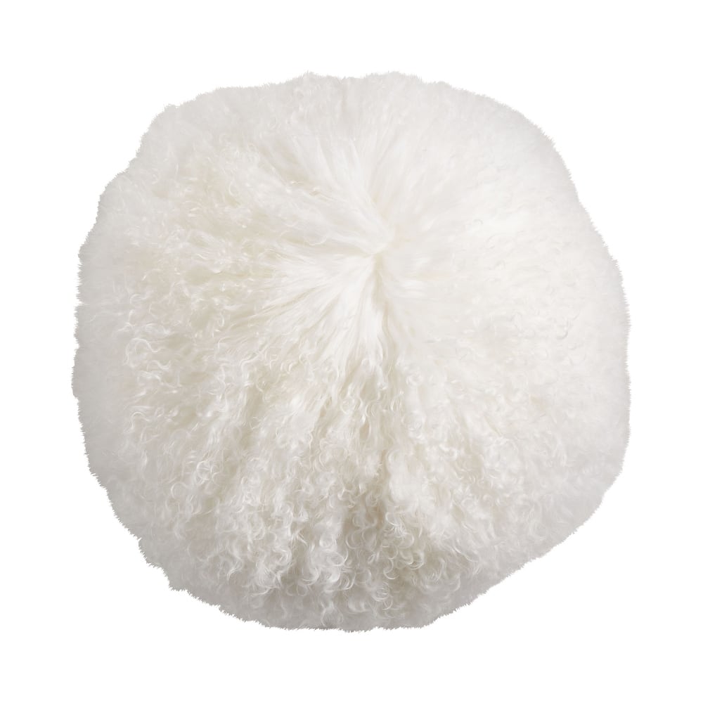 Poly-filled Mongolian Lamb Throw Pillow