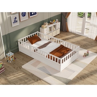 Children's floor bed frame, Montessori wooden children's floor bed