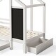 preview thumbnail 13 of 12, Multiple Storage Twin House Bed Frame w/ Blackboard and Drawers, White