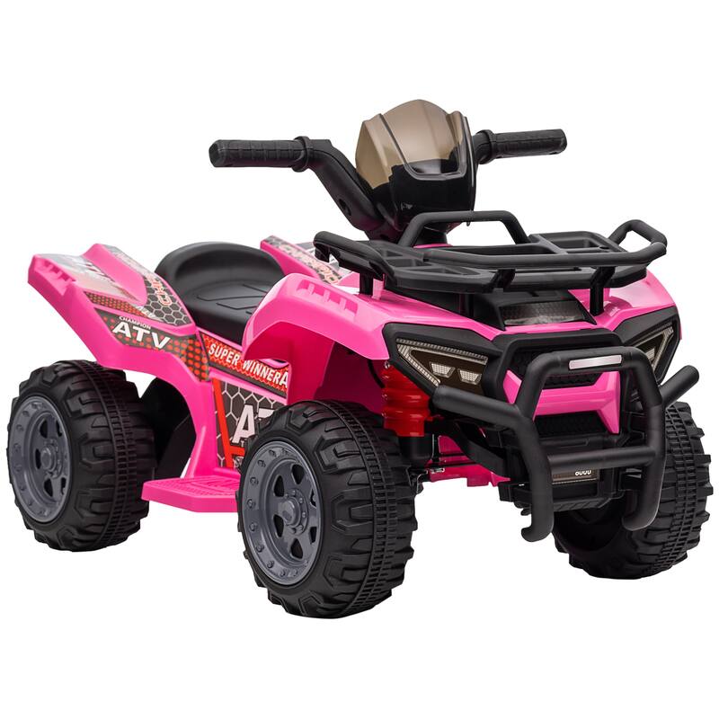 Battery-Powered Electric ATV for Kids, Easy-to-Use 6V Ride-On Quad with Songs - Pink