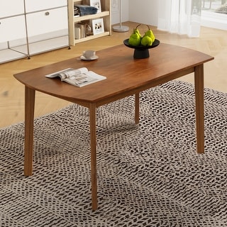 47 Inch Mid Century Modern Solid Wood Rectangular Dining Table for 4 ...