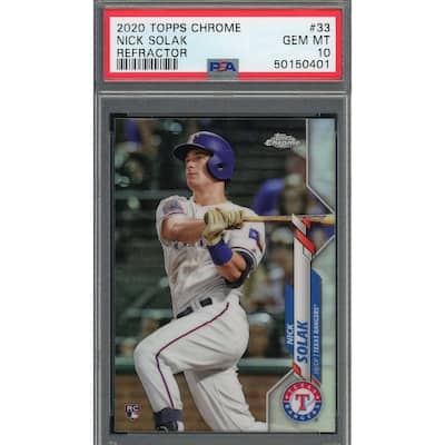 Nick Solak 2020 Topps Chrome Refractor Baseball Rookie Card RC #33 PSA 10 - 8'6" x 11'6"