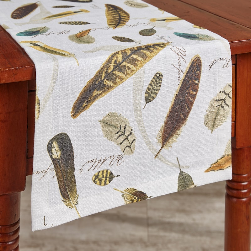 Park Designs Pheasant Run Table Runner - 36''L - White - 13" x 36"