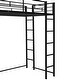 preview thumbnail 17 of 18, Black Twin Size Metal Loft Bed with Ladder, Fence, 2 Shelves and Desk for Bedroom