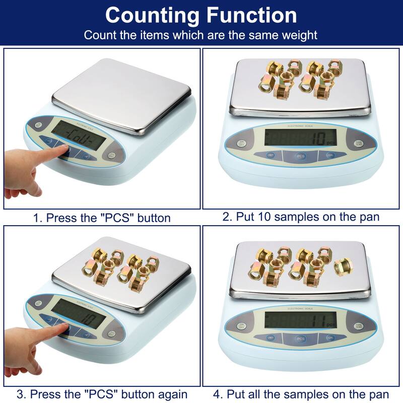 Lab Scale 300gx0.001g, High Precision Electronic Analytical Balance Sensitive - Light Blue