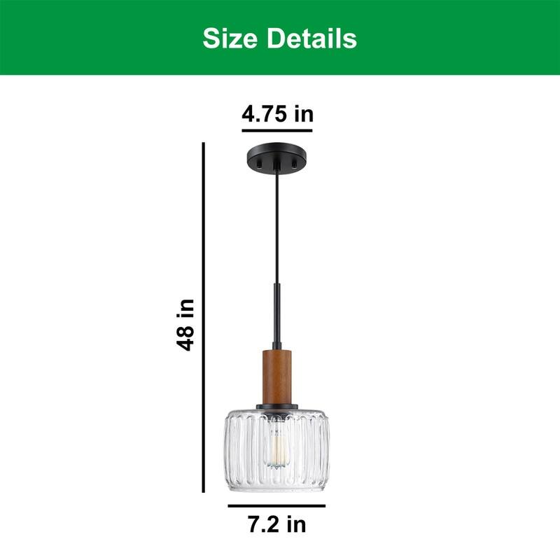 3 Pack light fixtures clear glass black kitchen light glass, metal pendant light