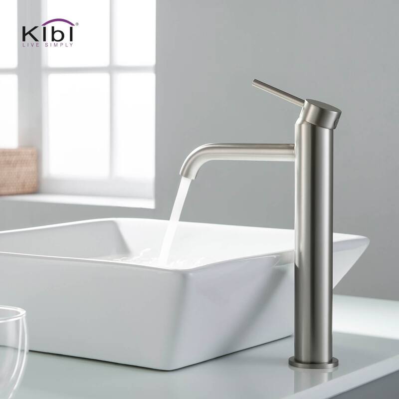 Luxury Solid Brass Single Hole Bathroom Vessel Sink Faucet