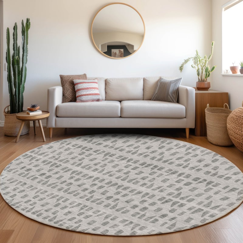 Premium Washable Super Soft Modern Imprints Mayfield Rug - Gray - 8' x 8'