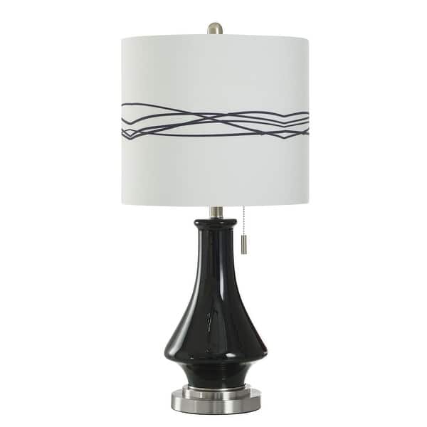 StyleCraft Austin Allen James Bleaker Black Glass Table Lamp