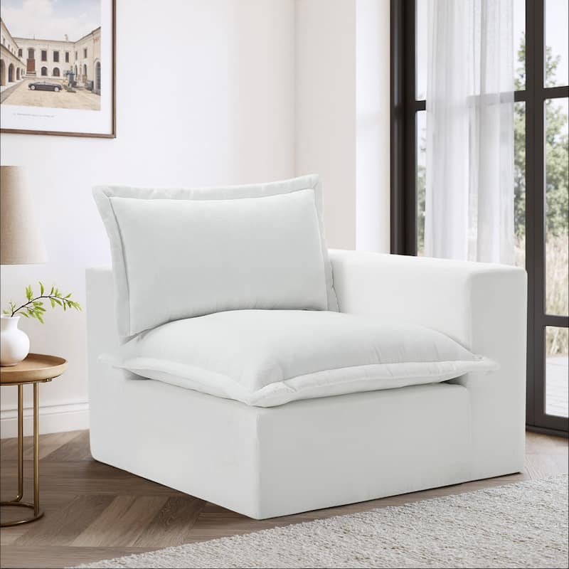 Comfy Cloud Couch Plush Modular Sectional Sofa For Living Room - Beige/Armchair right facing - Right Facing