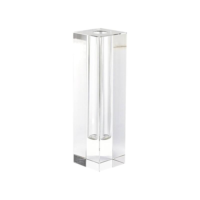 HomeRoots 7" Clear Bud Lead Free Crystal Table Vase