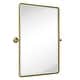 preview thumbnail 31 of 126, TEHOME Woodvale Rectangle Vertical Metal Wall Mirrors 23" x 35" - Brushed Gold