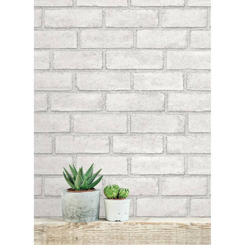 Scott Living District Brick White Self Adhesive Wallpaper