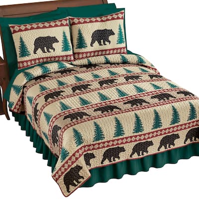 Cozy Northwoods Bear Southwest Style Quilt