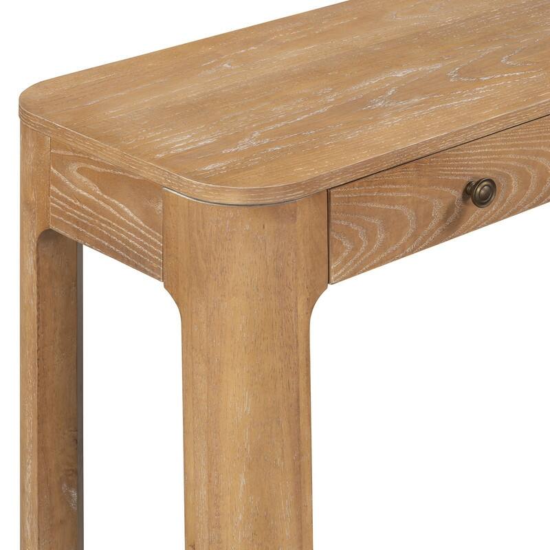 Rustic 52" Console Table with Drawers and Curved Legs for Entryway or Living Room Decor