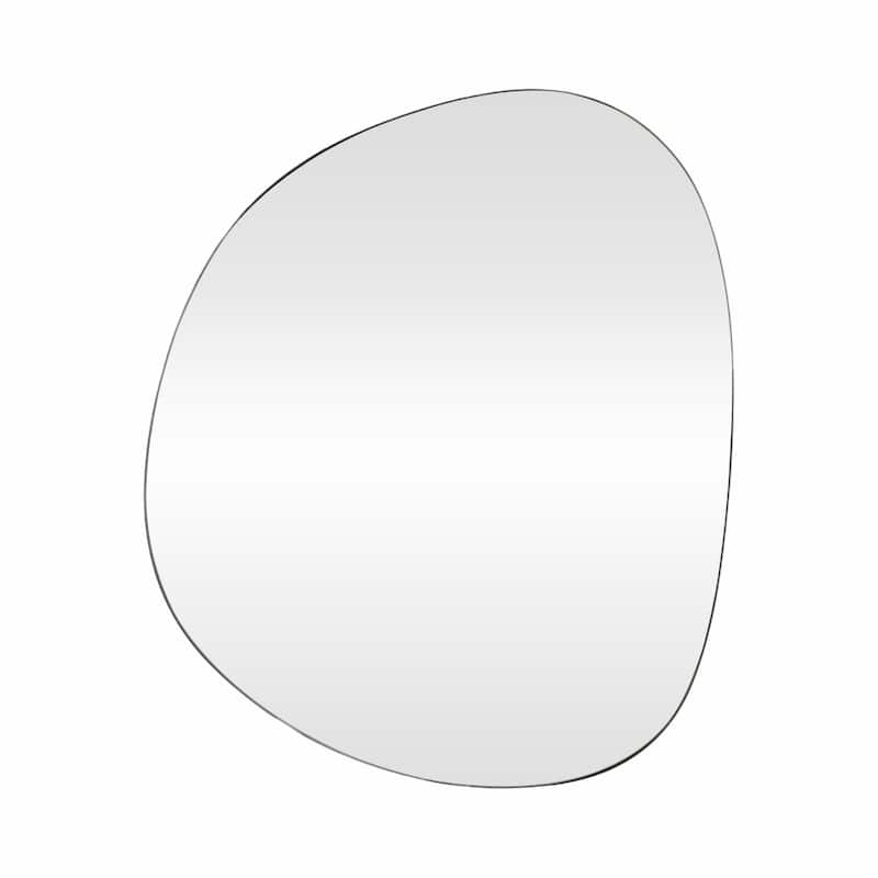 Metal Decorative Mirror - Abstract Shape Wall Accent - 35" Black - 29.5" x 1" x 35.25"