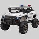 preview thumbnail 1 of 0, 12V Police Car Ride-On Truck for Kids, 2-Seat SUV with Remote, Siren, Music, Lights & Suspension, 53" Long White