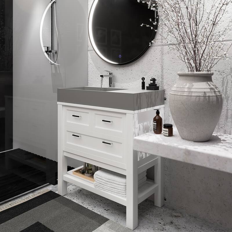 Amelia 36" - 72" Solid Surface Bathroom Vanity Top