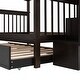 preview thumbnail 10 of 13, Stairway Full-over-Full Bunk Bed with Twin size Trundle and Guard Rail, Espresso