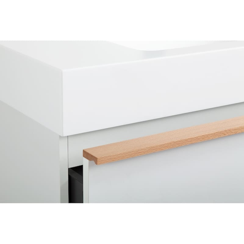 36 Inch Black Wall Mounted Bathroom Vanity With Sink,2 Soft-Close Drawers, Pre-Assembled,Modern Floating Cabinet