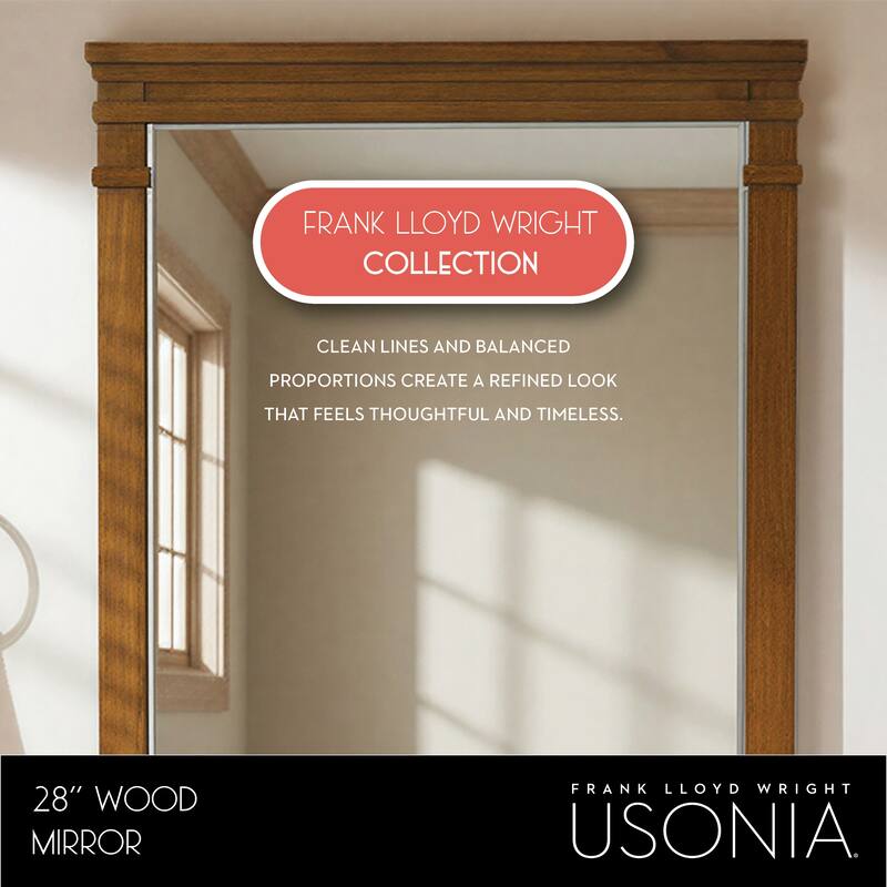 Frank Lloyd Wright USONIA® Harmony 28-inch Wood Mirror