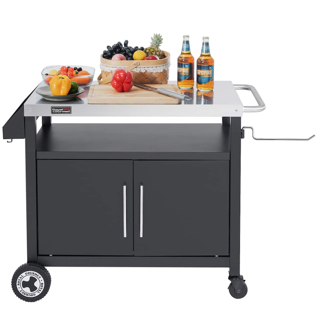 Royal Gourmet Movable Kitchen Cart Grill Prep Table with Storage