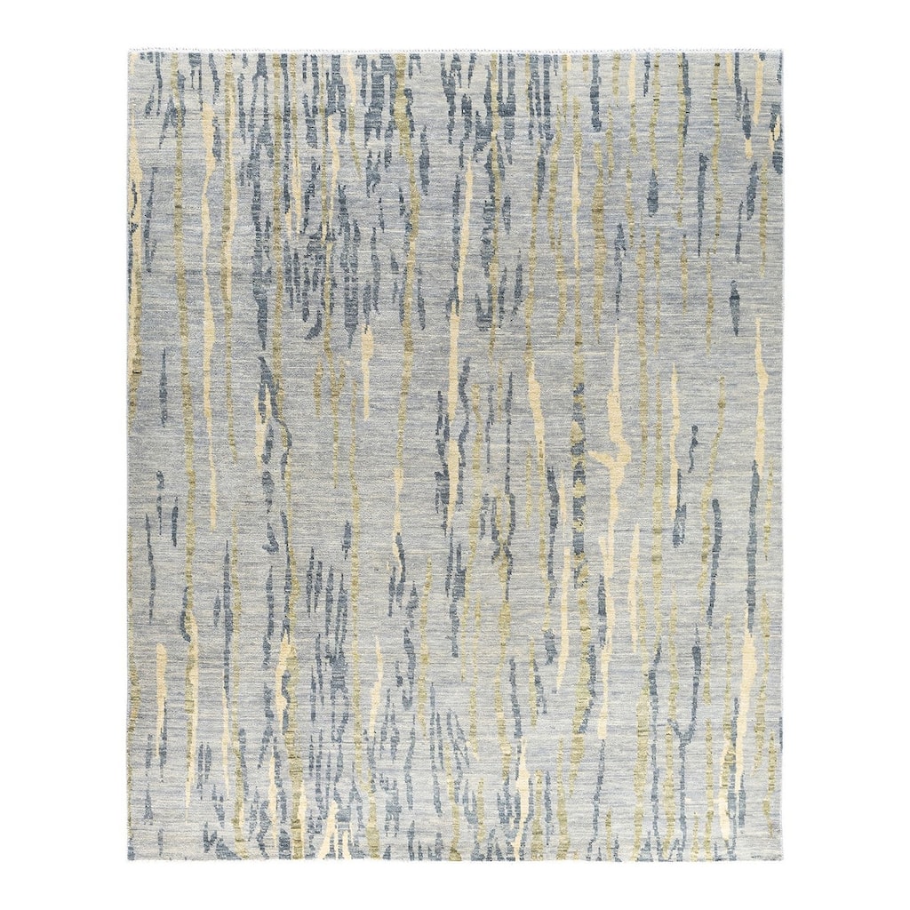 Modern One-of-a-Kind Hand-Knotted Area Rug - Gray, 8' 4" x 10' 1" - 8' 4" x 10' 1"