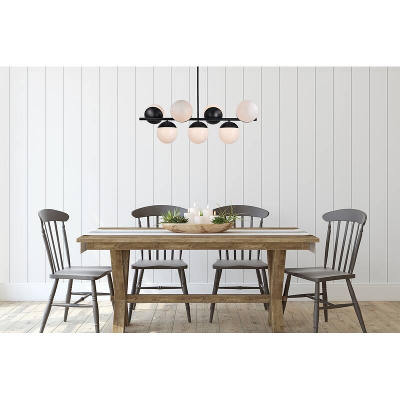 7-Light 43 inch Pendant with Frosted White Glass