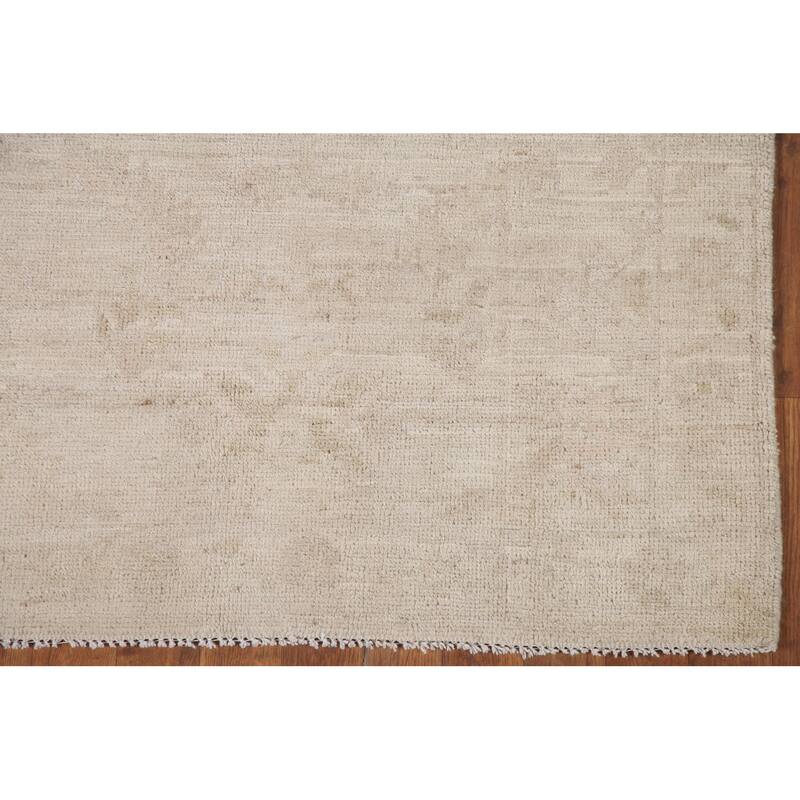 Hand Knotted Oriental 100% Wool Carpet Transitional All-Over Beige & Ivories Oushak Area Rug - 5' 0'' X 3' 2''