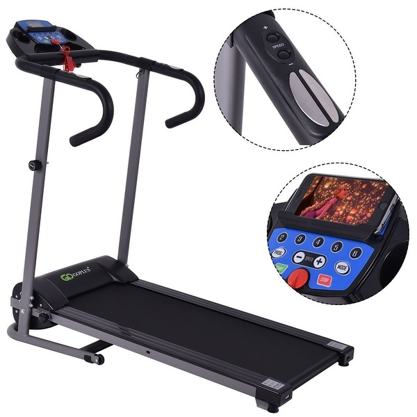 Goplus 1100W Folding Treadmill Electric Support Motorized Power Running Fitness Machine