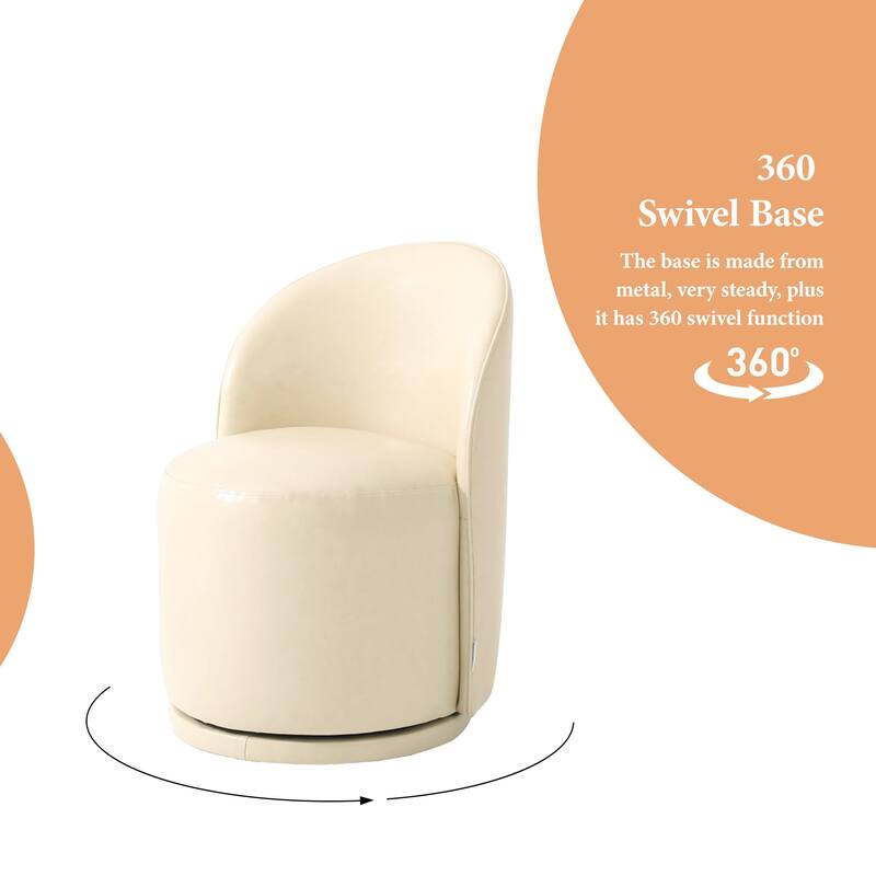 UIXE Modern Upholstered Swivel Armless Side Dining Chairs