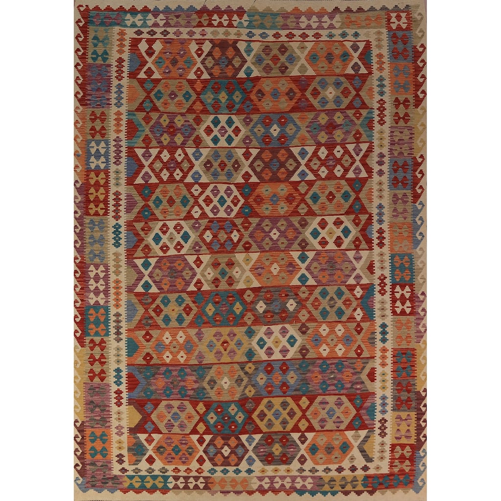 Southwestern Style Kilim Oriental Rug Flatweave Wool Carpet - 8'3"x 11'3"