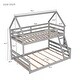 preview thumbnail 6 of 31, House Bed Design Twin over Full House Bunk Bed with Built-in Ladder,Full-length Guardrail