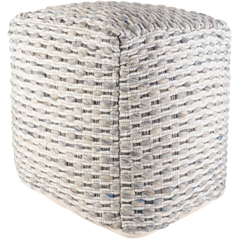 Artistic Weavers Belknap Textured Wool Global 18-inch Pouf
